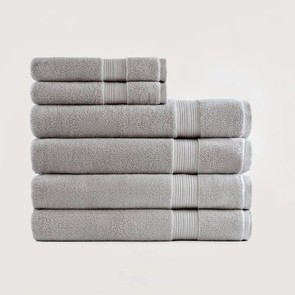 Onuia Ultrasoft Spa Bundle 6pc 100% Cotton 600 GSM Grey Bath & Hand Towel Set